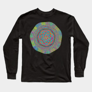 Kaleidoscopic Rainbow Spiral Mandala Long Sleeve T-Shirt